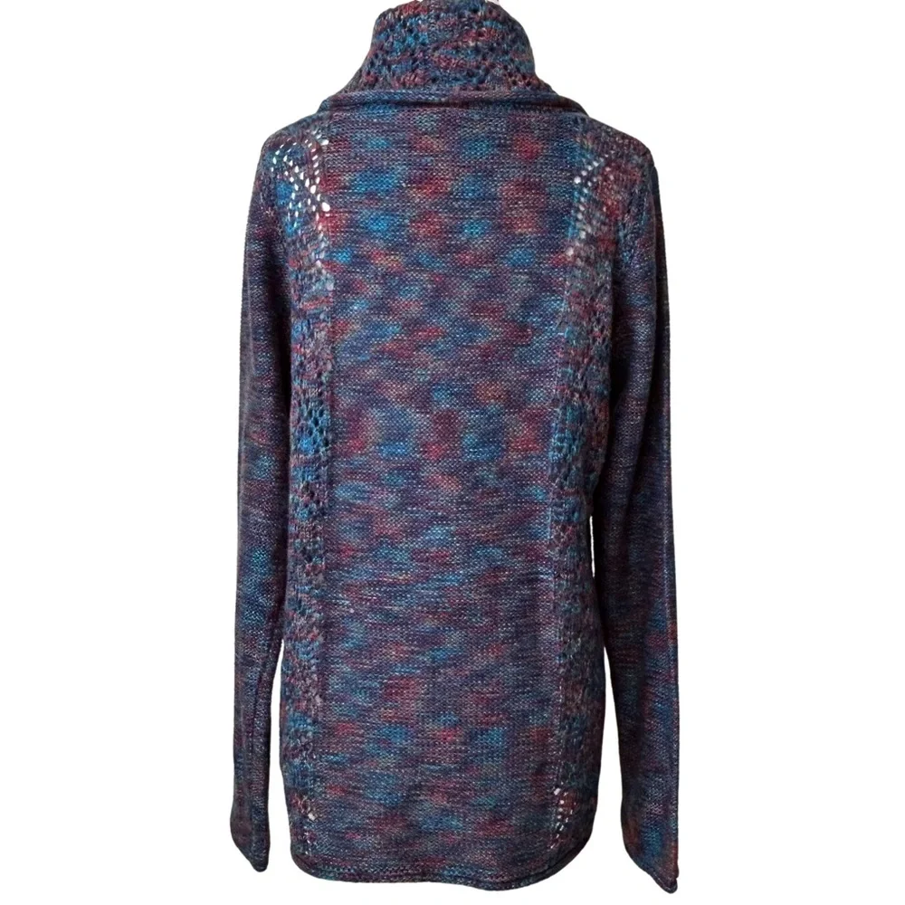 NWT North River Outfitters Cottagecore Cowl Neck Boho Crochet Sweater - M - Blue